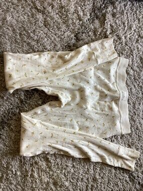 SKIMS Cotton Rib Leggings Cream Marigold Rosebud    Size small